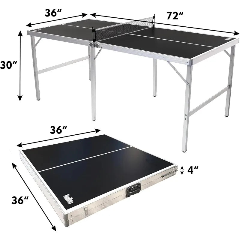 Mid-Size Portable Folding Indoor Outdoor Ping Pong Table Tennis Table