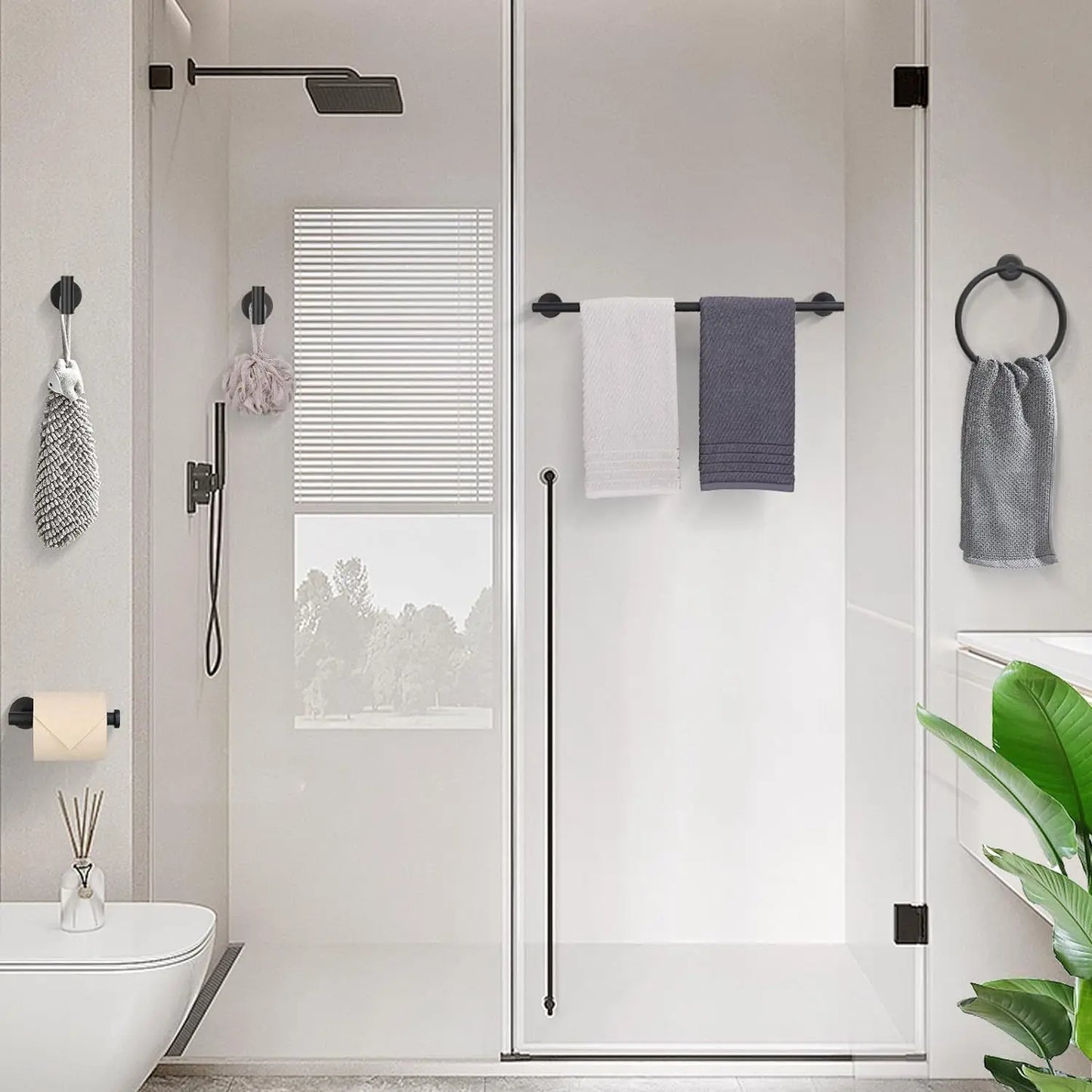 5 Piece Bathroom Accessories Set Gold Hardware Set Stainless Steel
