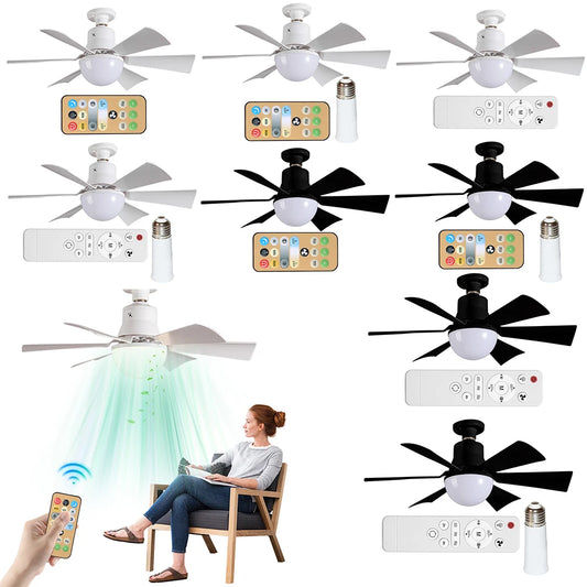 Ceiling Fan with Remote 3 Gear Wind Speed Dimmable Light Bulb