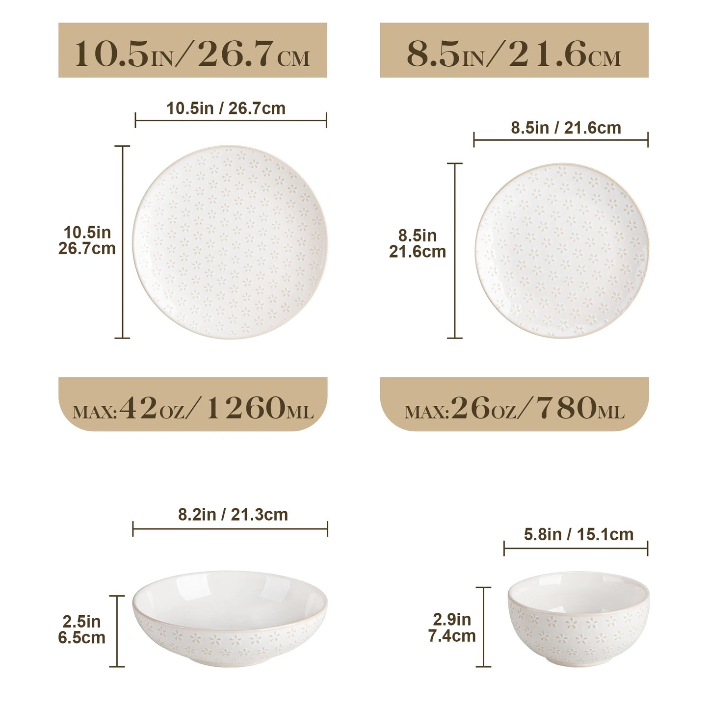 16/32 Piece Stoneware  Dinnerware Set with 6pcs