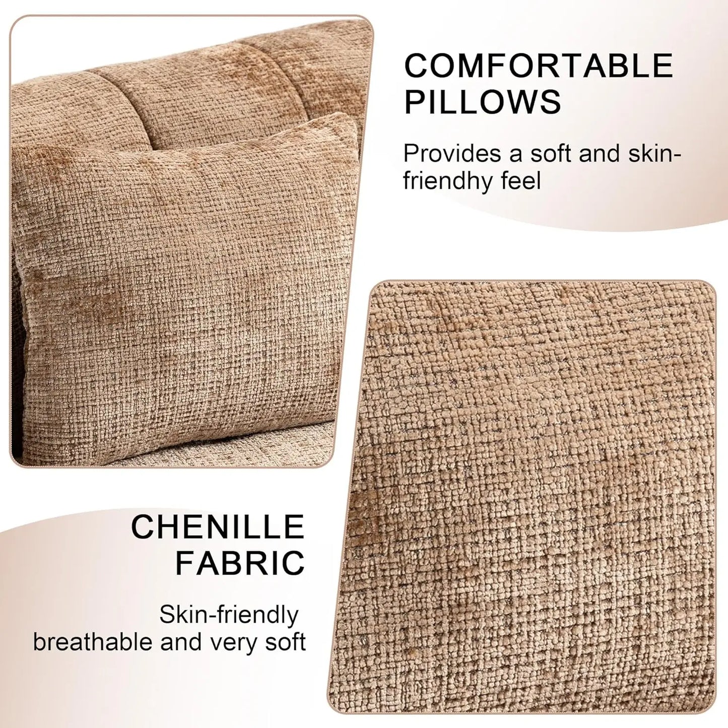 Bean Bag  Comfy Loveseat Sofa with 2 Pillows