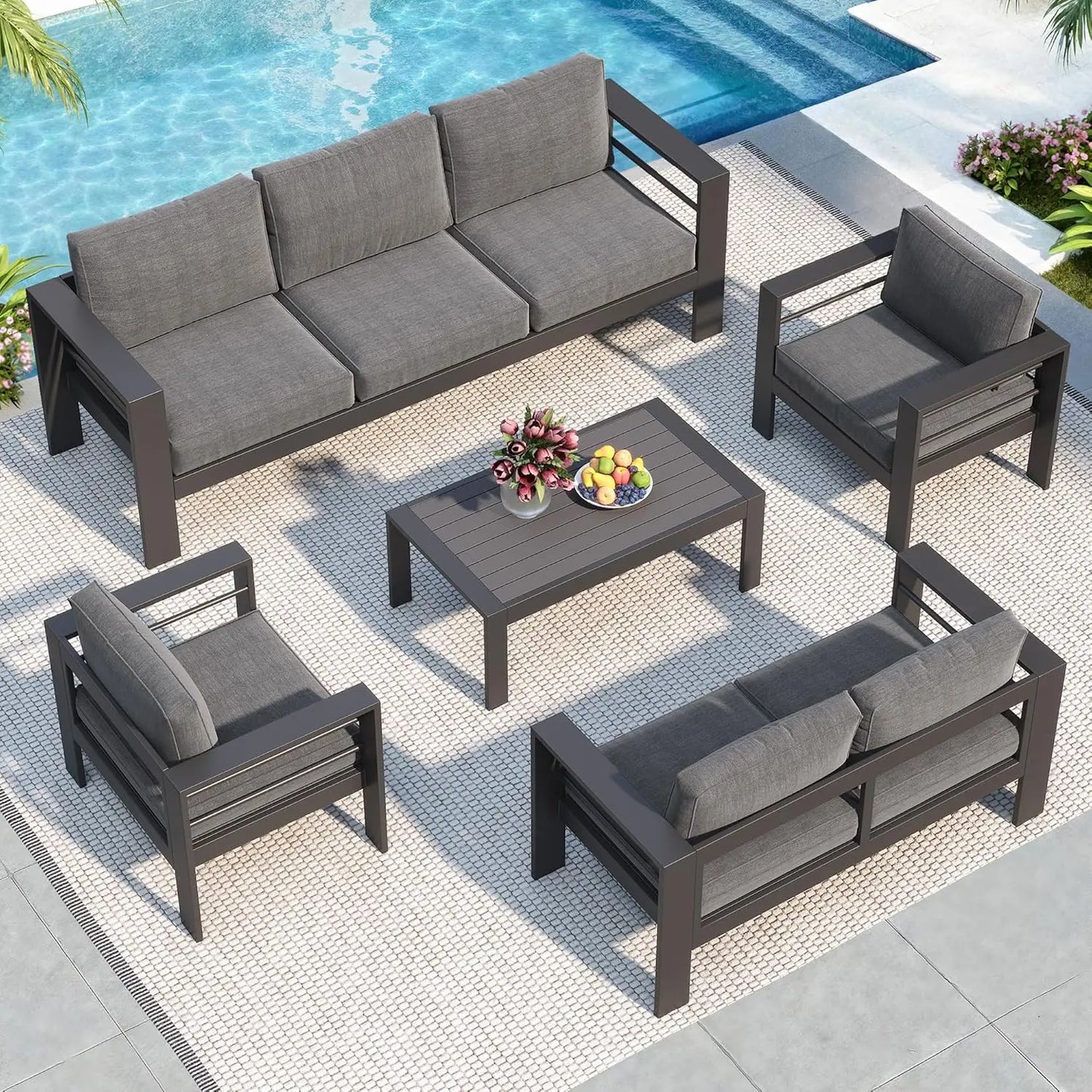 Aluminum Patio Furniture Set, Oversized with Deep Seating and Customized