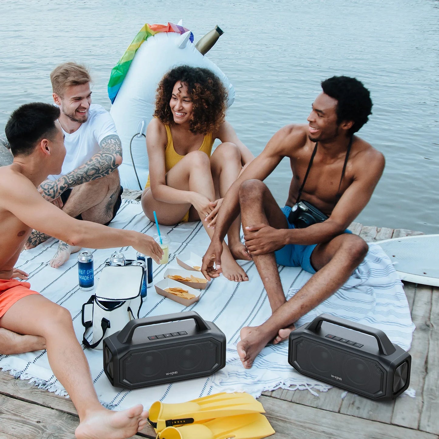 Bluetooth Wireless, Portable Outdoor Speakers Loud with Bass Boost