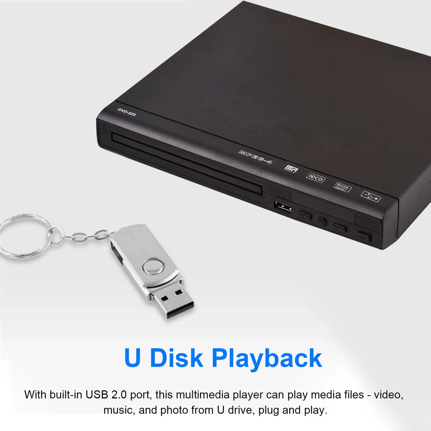 DVD CD Disc Player Digital Multimedia with Remote Control