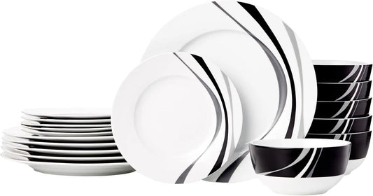18-Piece Dinnerware Set for 6, Microwave & Dishwasher Safe