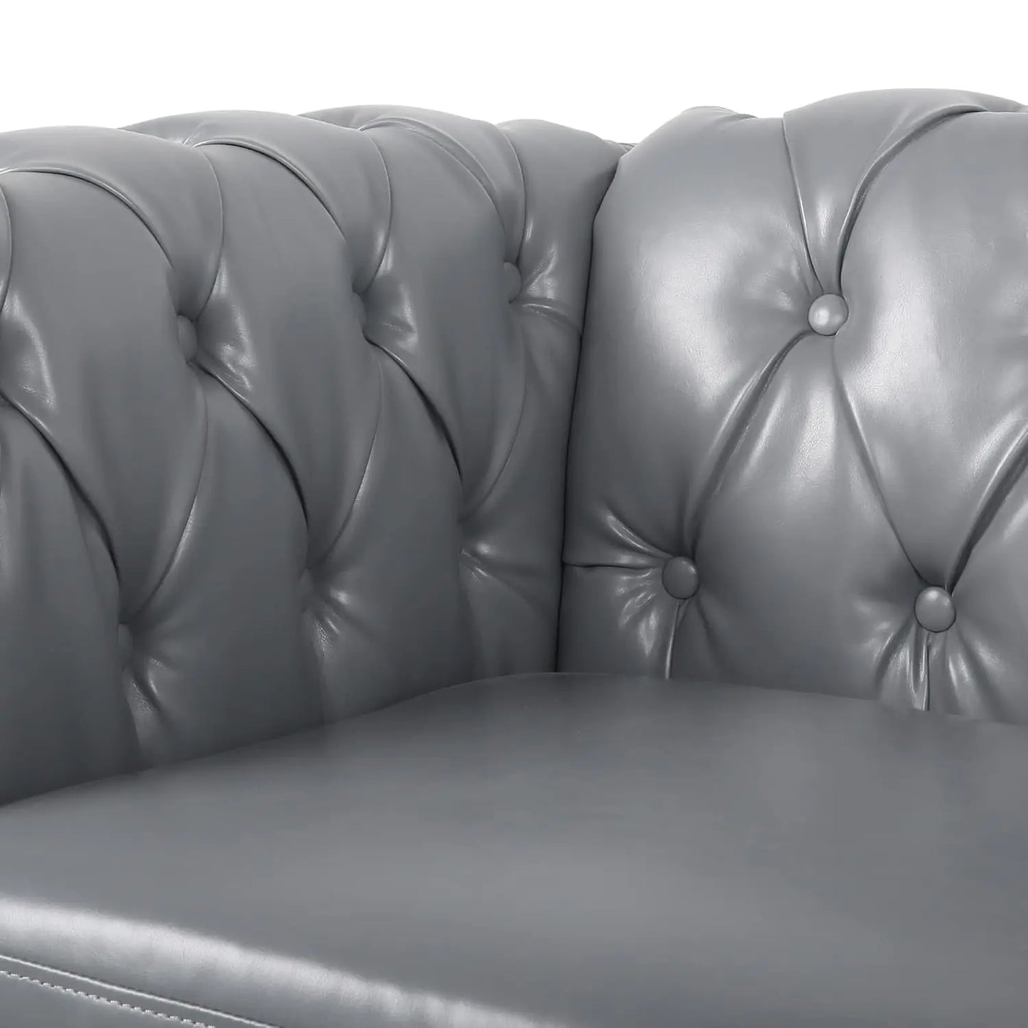 2pc Modern Tufted Sofa Set With Button & Nailhead Trim